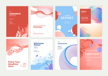 set of brochure and annual report design templates vector image