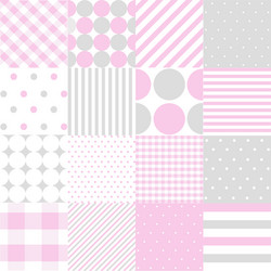 Seamless patterns for baby girl shower party vector