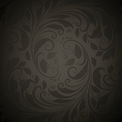 Seamless black floral background vector