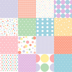 Set of seamless dots pattern in pastel colors vector