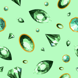 precious stones and jewelry with emerald vector image