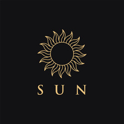 minimalist ethnic lineart sun logo icon template vector image