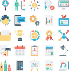 project management colored icons 2 vector image