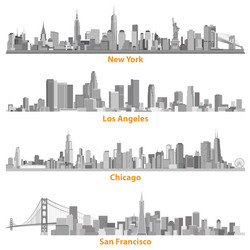 New york los angeles chicago san francisco cities vector