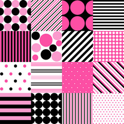 seamless patterns for baby girl shower party vector image