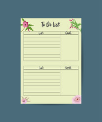 planner and to-do list with simple templates vector image