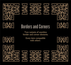 gold borders and corners vector image