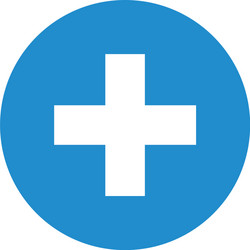 cross inside blue button design vector image