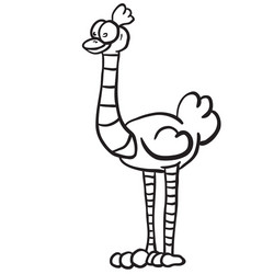 Simple black and white ostrich vector