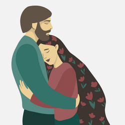 support hugs couple supporting each other vector image