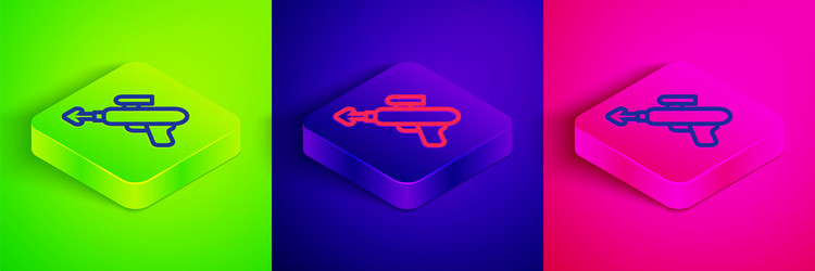 isometric line fishing harpoon icon isolated vector