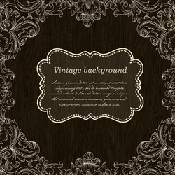 Vintage label on wooden background vector