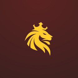 lion crown logo luxury design vector image