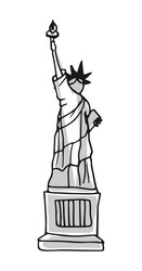 Statue liberty hand drawn icon vector