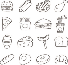 food doodle icon vector image