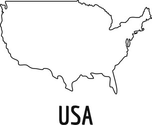 usa map thin line simple vector image