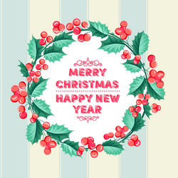 christmas mistletoe holiday card vector image