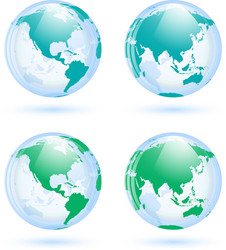 earth globes set vector image