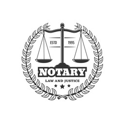 notary service icon notarial office emblem vector image