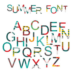 Summer font in hand drawn style decorated vector