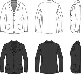 simple outline drawing of a blazer vector image