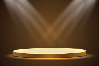 golden podium with a spotlight on dark vector image