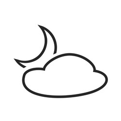 cloudy night weather forecast icon vector image