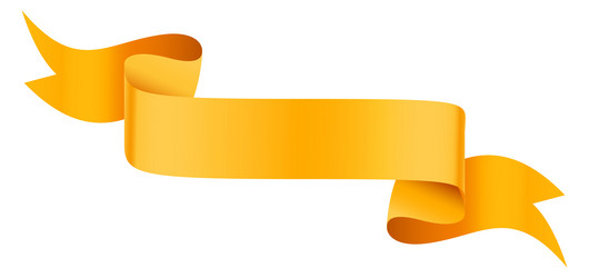 yellow banner scroll glossy color ribbon mockup vector image