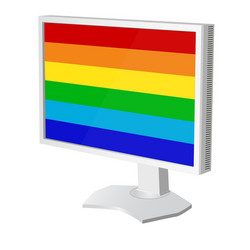 Lcd tv monitor with pride flag on the screen vector