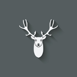 deer head design element vector image