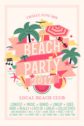 beach party poster vector image