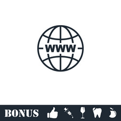 World wide web icon flat vector