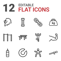 12 strength icons vector