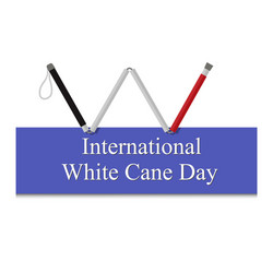 white cane safety day ill vector image