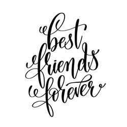 best friends forever black and white handwritten vector image