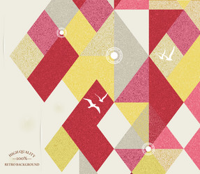 retro geometric background with birds vector image