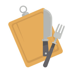 board with tableware vector image