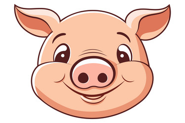 pig flat cartoon farm logo design vector image