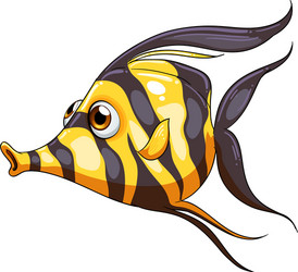 a stripe-colored fish vector image