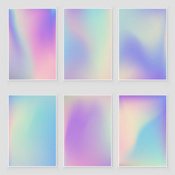 holographic foil gradient iridescent set vector image