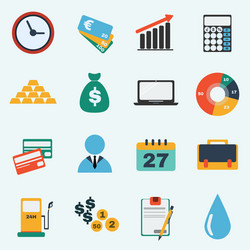 Colorful economy icon set vector