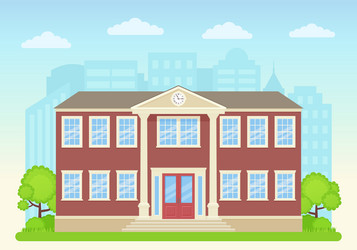 University facade building front view vector