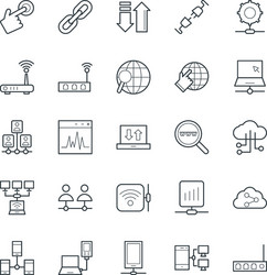 networking cool icons 3 vector image