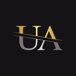 initial letter ua logo design template vector image