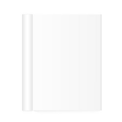 Blank open magazine template with rolled pages vector