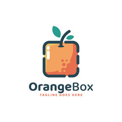 logo orange box simple mascot style vector image