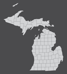 Michigan state administrative map vector