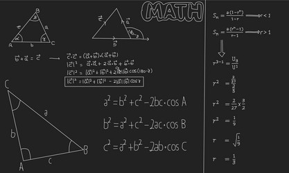 realistic math chalkboard background vector