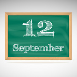 september 12 day calendar school board date vector image