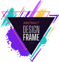 abstract design frame triangular with colored vector image